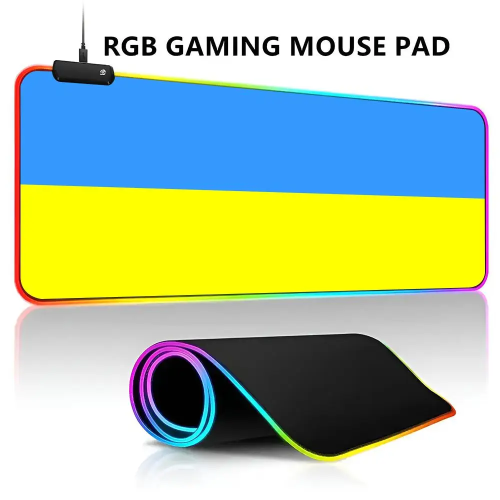 

Ukraine Flag Mouse Pad RGB LED Light Gaming Mousepad Waterproof Large Gamer Mouse Carpet Big Mause Keyboard Pad PC Desk Play Ma
