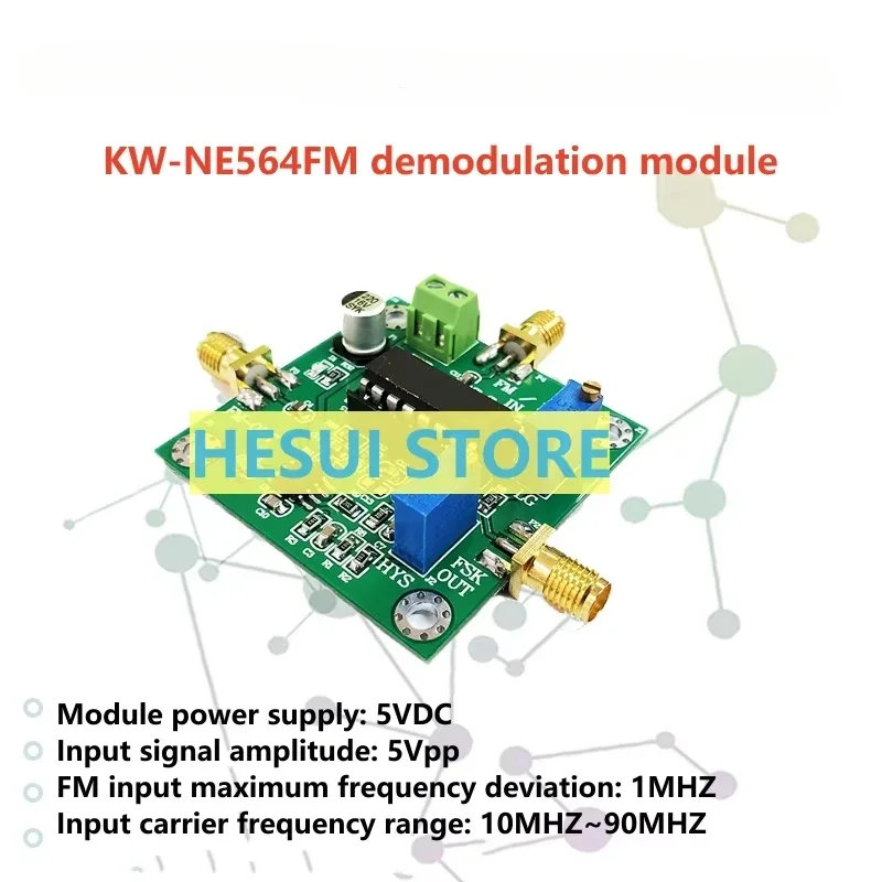 FM/FSK demodulation module signal processing receiver NE564 can demodulate the carrier frequency of 10M-90M