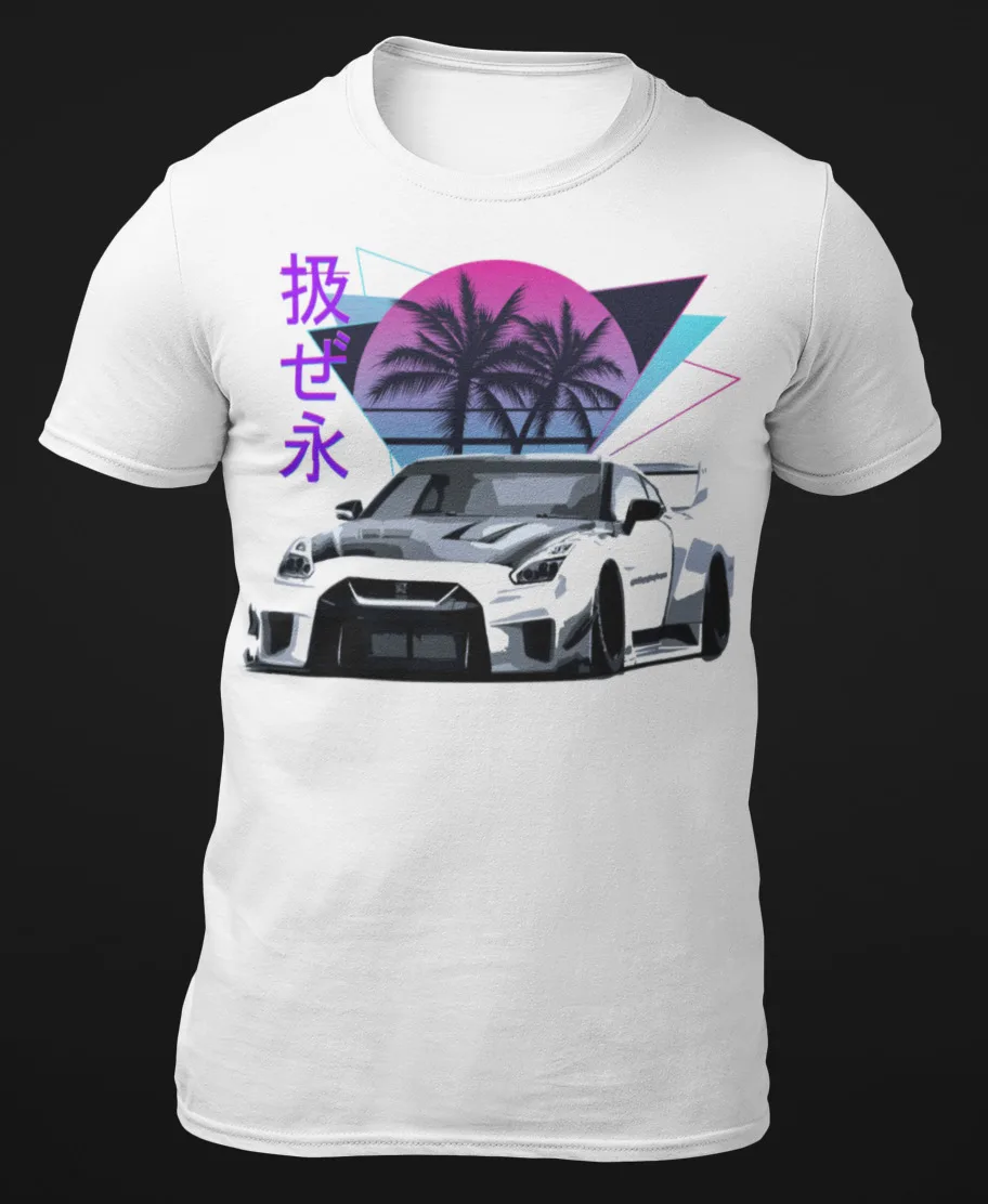 Vaporwave Aesthetic GTR R35 Skyline JDM Tuning Drift Racing  T Shirt