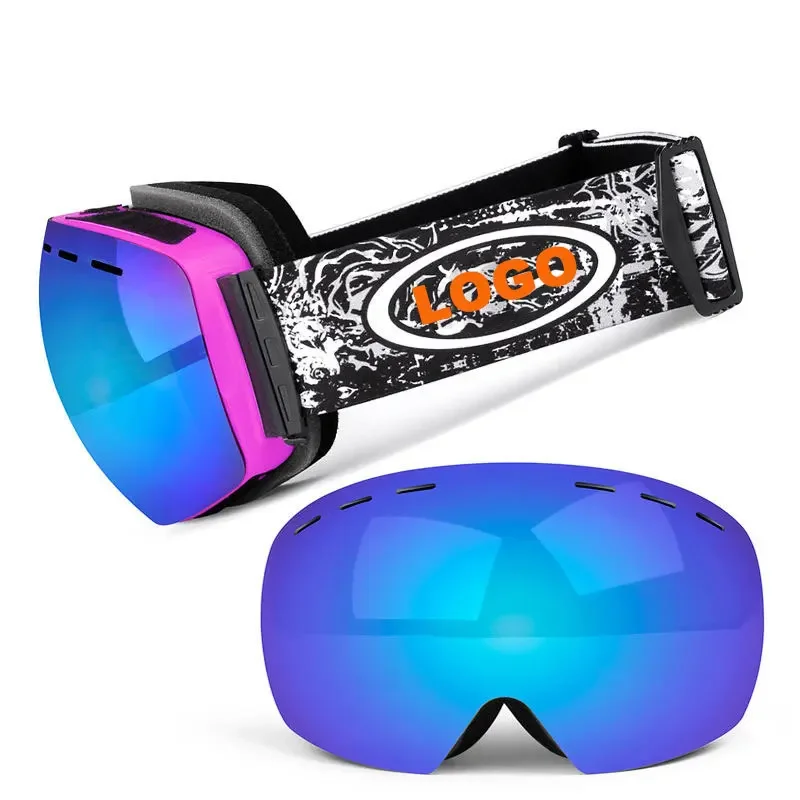 Anti fog antivento logo personalizzato occhiali da sci skibrille sferico protettivo sport all'aria aperta snowboard occhiali da sci da neve occhiali