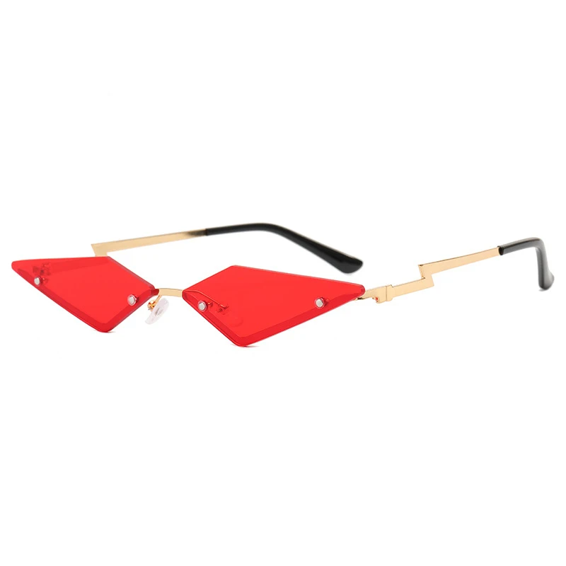 New stylish rimless sunglasses personalised triangle metal glasses burst tide sunglasses