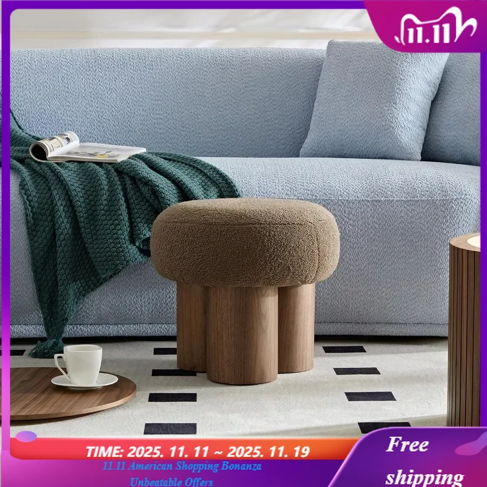 مسند قدم صغير على شكل فطر مقاس 16.54 بوصة مسند قدم صغير عثماني على شكل تيدي ديكور غرفة مريح مسند قدم جمالي لغرفة المعيشة #1