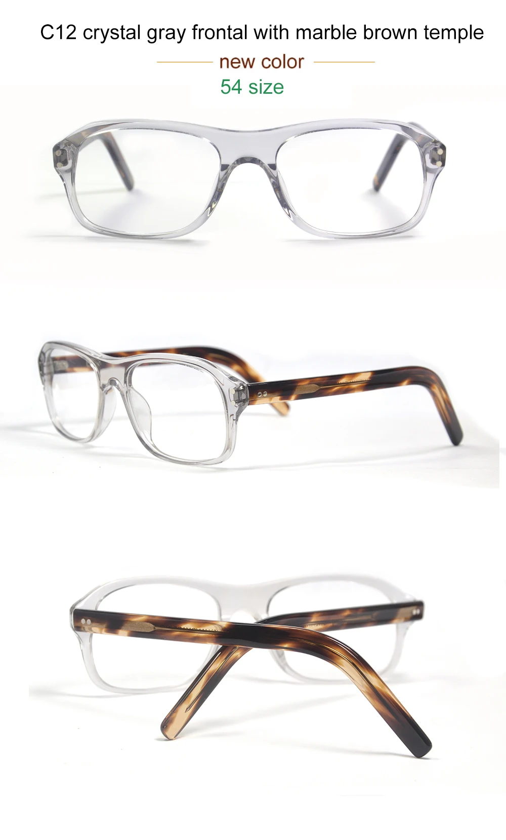 Kingsman Brillengestell mit Etui, Retro, handgefertigt, Acetat, rechteckige Brillen für Herren, Kingsman Agent Eggsy-Brille – Detail 28