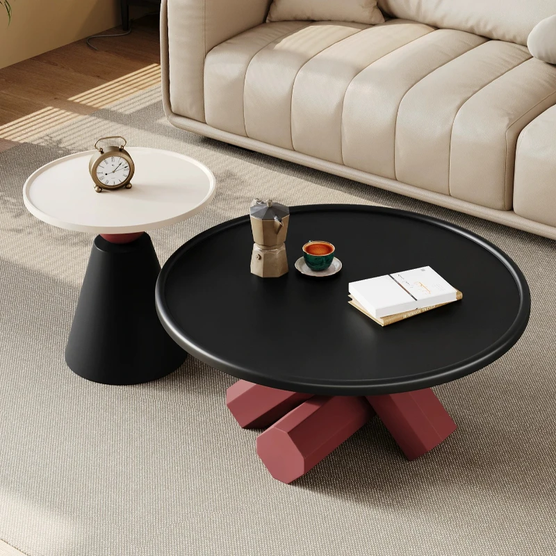 Set Modern Coffee Tables Center Large Round Low White Coffee Tables Flower Drink Classic Muebles Para Salas Room Furniture