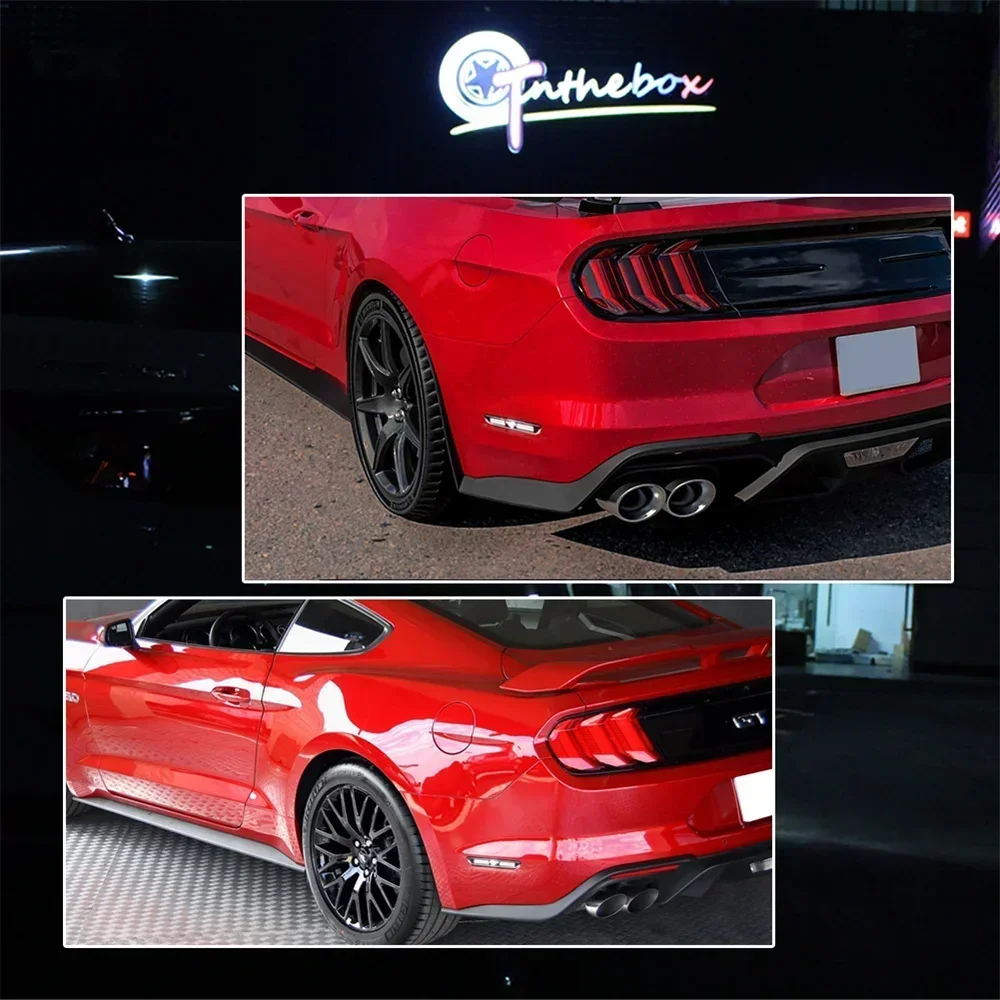 Car Rear Bumper Side Marker Indicator Lights Parking Lights For Ford Mustang 2010-2021 Fender Flare Lamps Red / White LED 12V