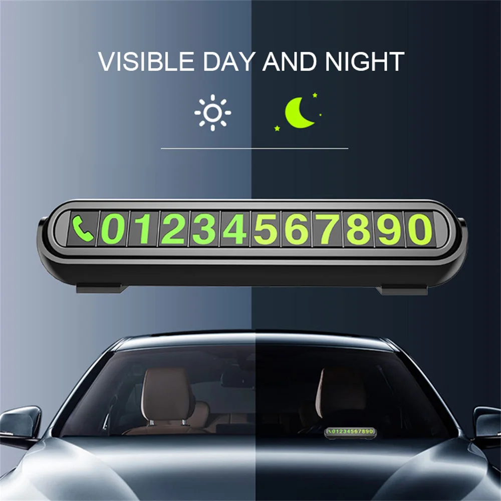 

Car Temporary Parking Card Luminous Auto Styling Phone Number Plate Telephone Number Park Stop Sticker Accessories