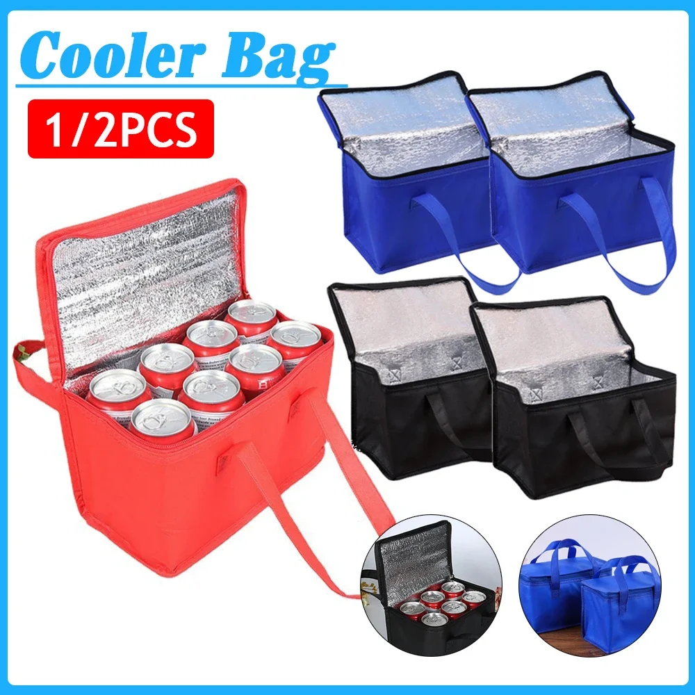 1/2PCS Tragbare Thermische Isolierte Kühler Box Ausflüge BBQ Mahlzeit Trinken Zip Pack Outdoor Camping Mittagessen Bento Taschen picknick Liefert