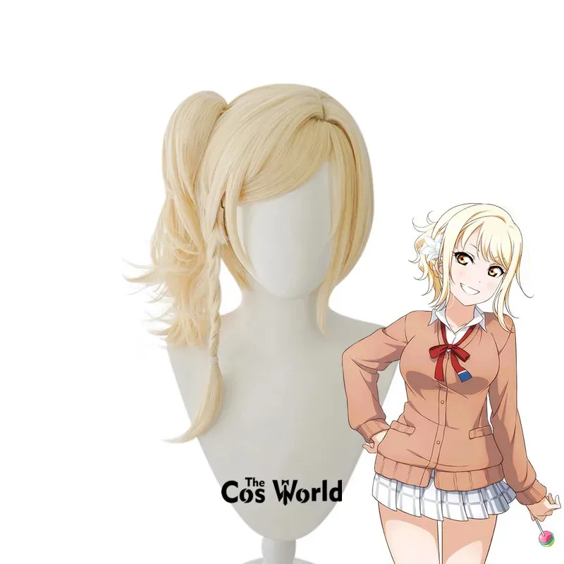 الحب لايف Nijigasaki Miyashita Ai 30 سنتيمتر قصيرة أنيمي تأثيري الباروكات الألياف مقاومة للحرارة الشعر الاصطناعية + غطاء شعر مستعار
