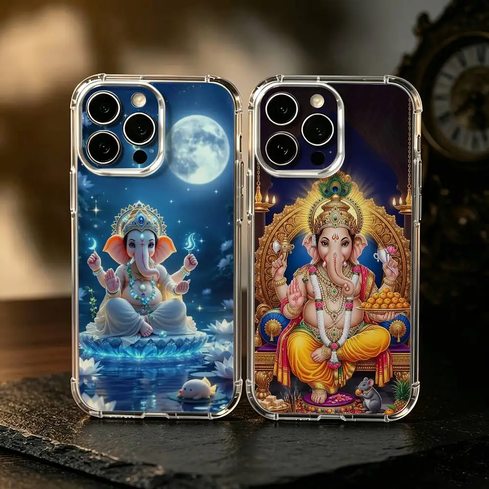 G-Ganesh E-Elephant Phone Case For iPhone17,16,15,14,13,12,11 Plus,Pro Max Soft Transparent Cover