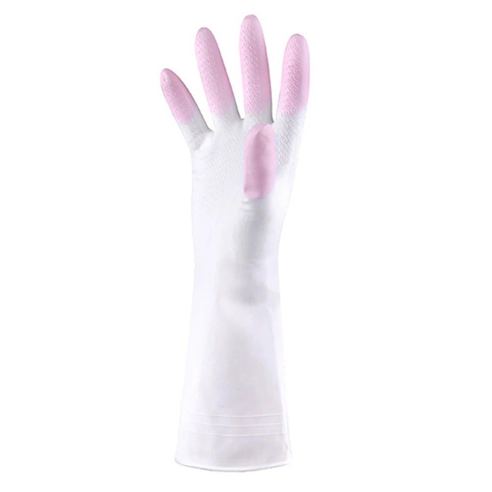 

Cleaning Gloves Rubber Washing Kitchen Light and Thin Dishwashing Pink Household