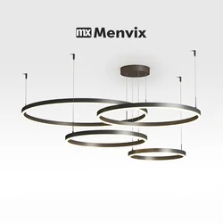 Modern LED Circle Ceiling Chandelier Lustre Lamp Indoor Lighting For Living Room Study Bedroom Lamps Round Rings Home Decoration