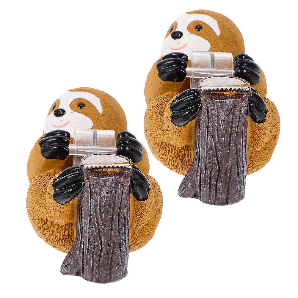 

2Set Desktop Tape Dispenser Resin Sloth Shape Animal Adhesive Holder for Office Home School Efficient Sticky Tape Cutting Device