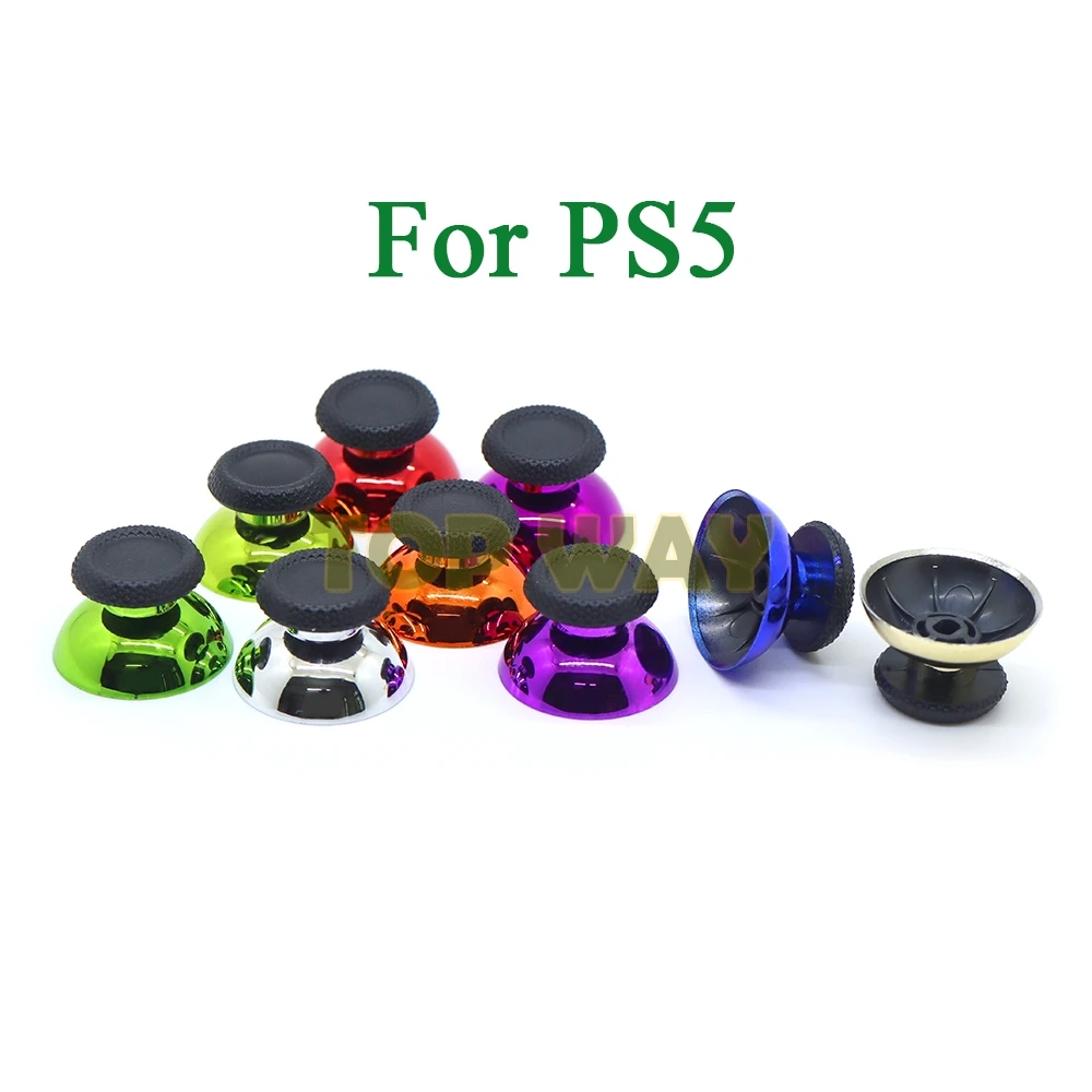 소니 플레이 스테이션 5 PS5 컨트롤러 용 1PCS 크롬 썸 스틱 버섯 캡 아날로그 스틱 썸 스틱 캡 전기 도금 도금