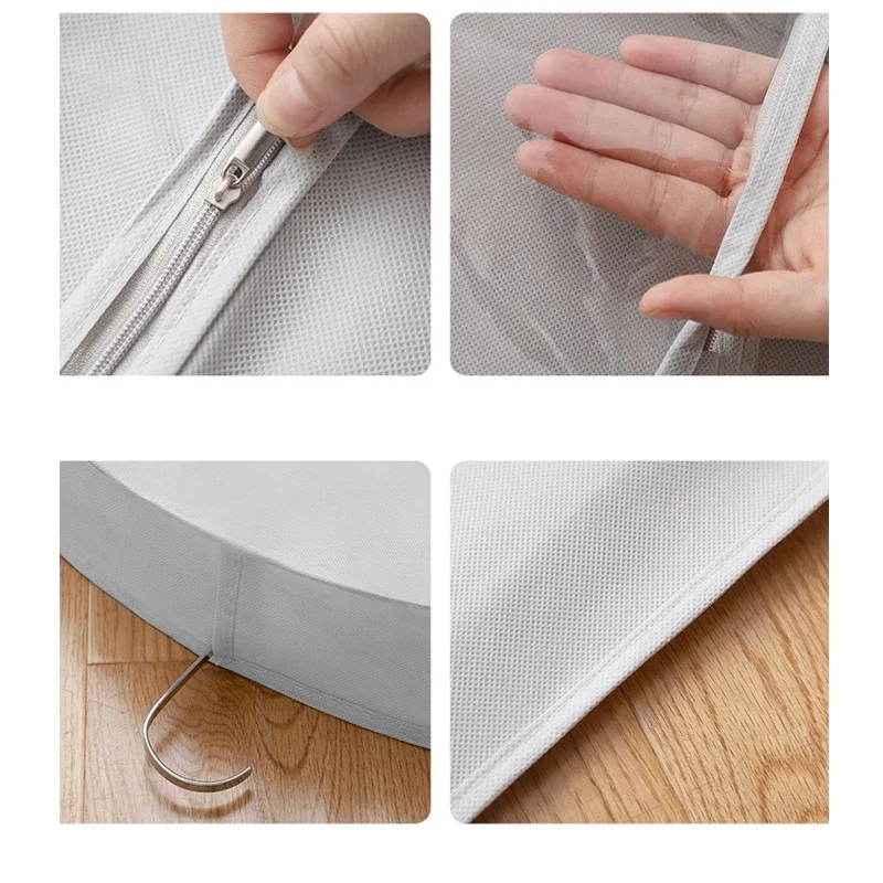 Non-woven Clothes Dust Covers Clothes Hanging Garment Dress Clothes Suit Coat Dust Cover Storage Bag Pouch Wardrobe Hanging