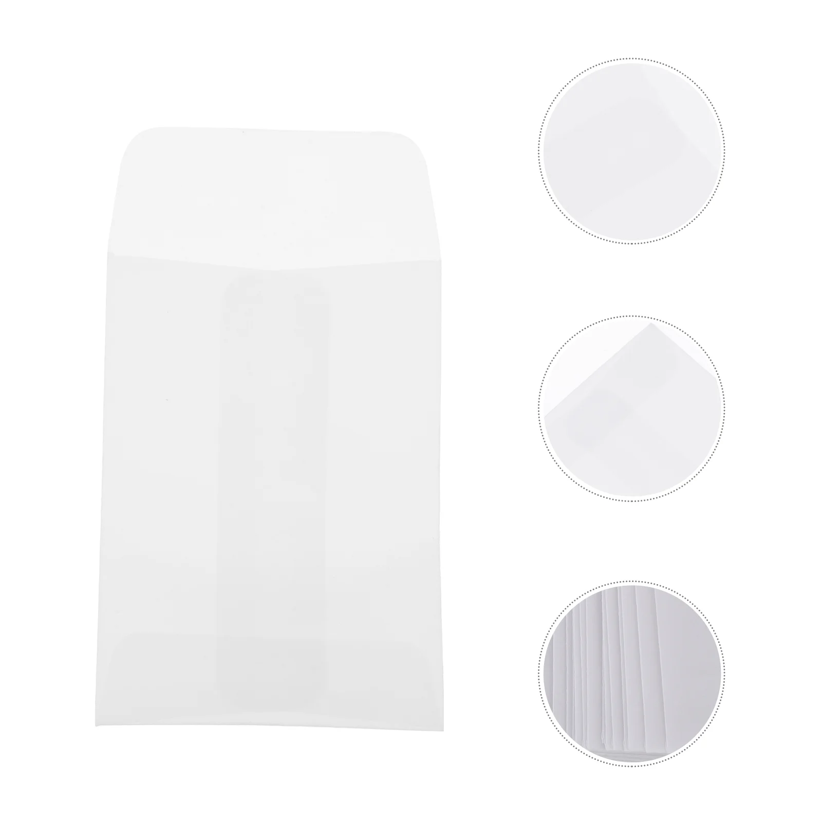 

50 Pcs Small Coin Envelopes Transparent Bag Baggies Gift Card Hangtag Pouches Packaging Label