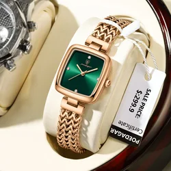 POEDAGAR Simple Elegant Square Woman Watch Waterproof Stainless Steel Women Quartz Watches Luxury Casual Ladies Wristwatch Gift