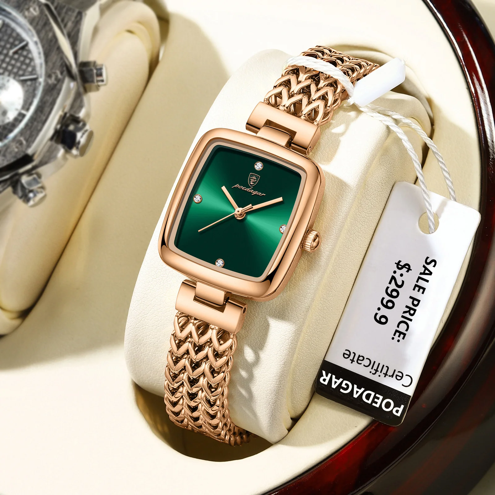 POEDAGAR Simple Elegant Square Woman Watch Waterproof Stainless Steel Women Quartz Watches Luxury Casual Ladies Wristwatch Gift