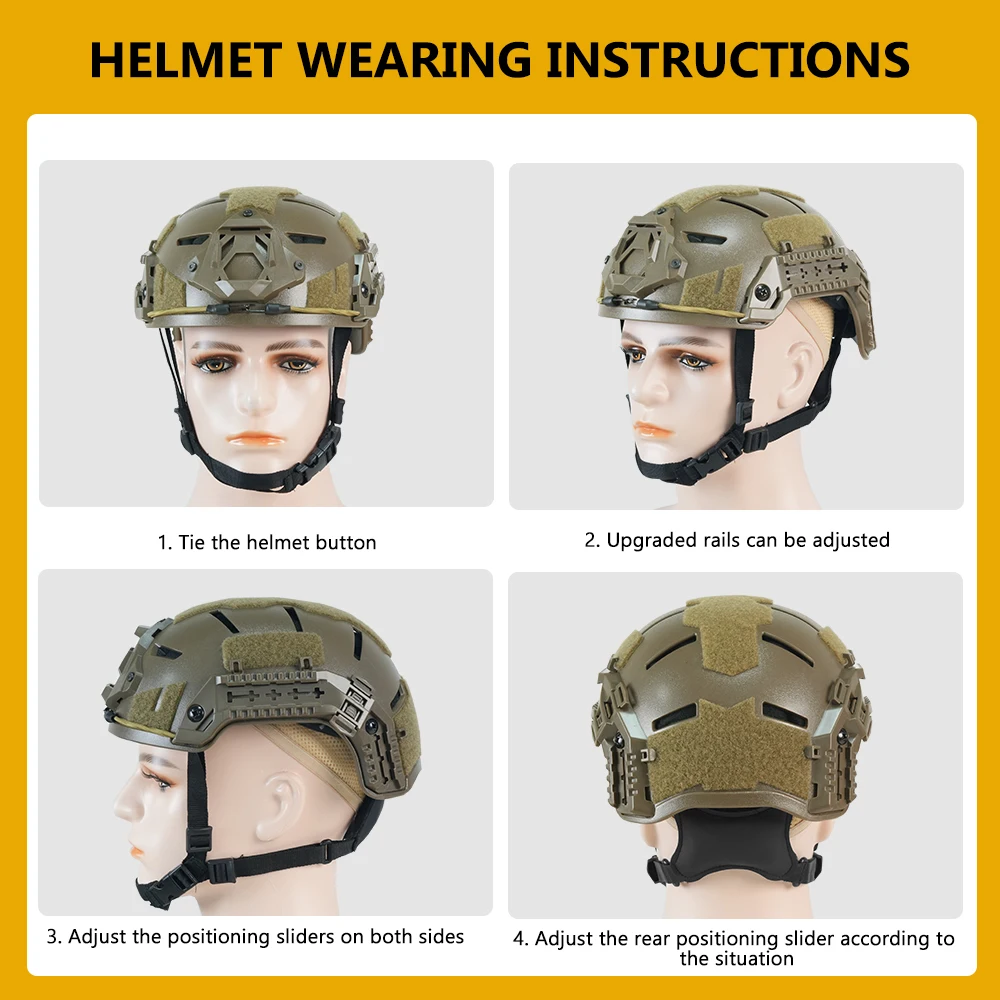 BOOIU Tactical Helmet ABS Child Helmet for Head Circumference 50-55cm Outdoor Sport CS Riding Airsoft Helmets Protect Equipment