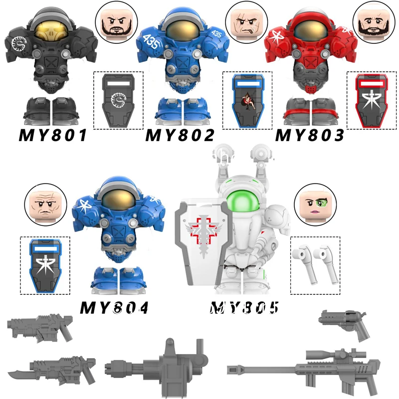 New MY801-805 NEW Games Mini Action Figures Bricks Assembly Building Blocks Accessory Toys for Children gifts