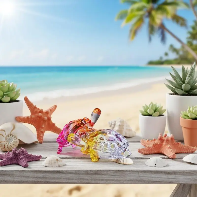 زخرفة سلحفاة كريستالية، تمثال سلحفاة صغير، زخرفة محظوظة، مناسبة لتزيين مكتب المكتب المنزلي، ديكور المنزل #3