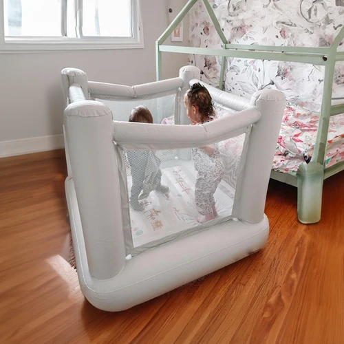 Mini casa de rebote de ciudad, regalo de cumpleaños, Mini castillo inflable de PVC de 1 a 6 años, castillo de juguete para niños