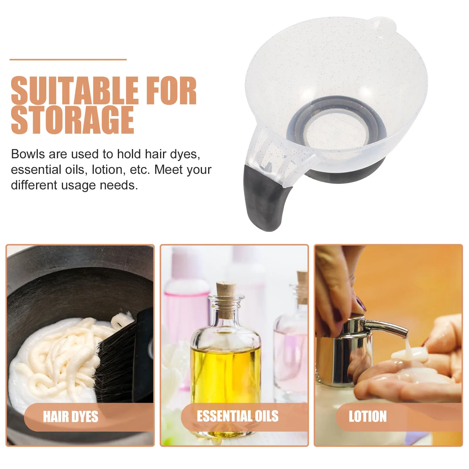 

Hair Dye Salon Hair Coloring Mixing Bowl Suction Cup DIY Color Tinting Bowl Set Tools White Plastic Long Lasting