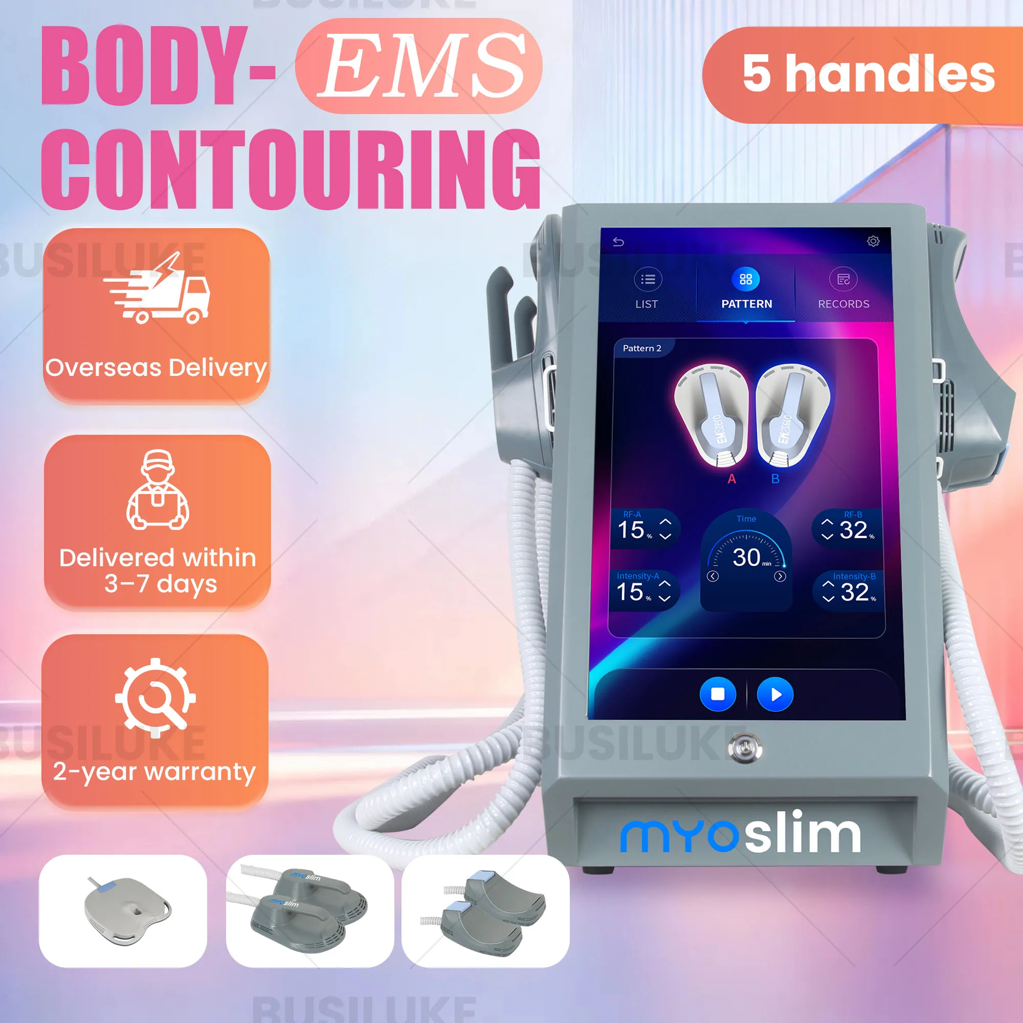 6500W MYOslim Body Building Machine RF Fat Removal 5 Handles Muscle Sculpting Body Muscle Stimulation for Fitness Slimming