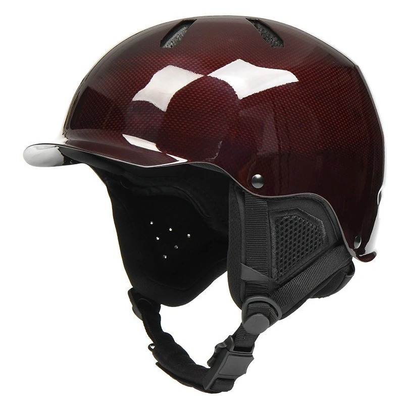 Outdoor Sports Winter Ski Helmets Ultra Light Carbon Fiber Veneer Safety