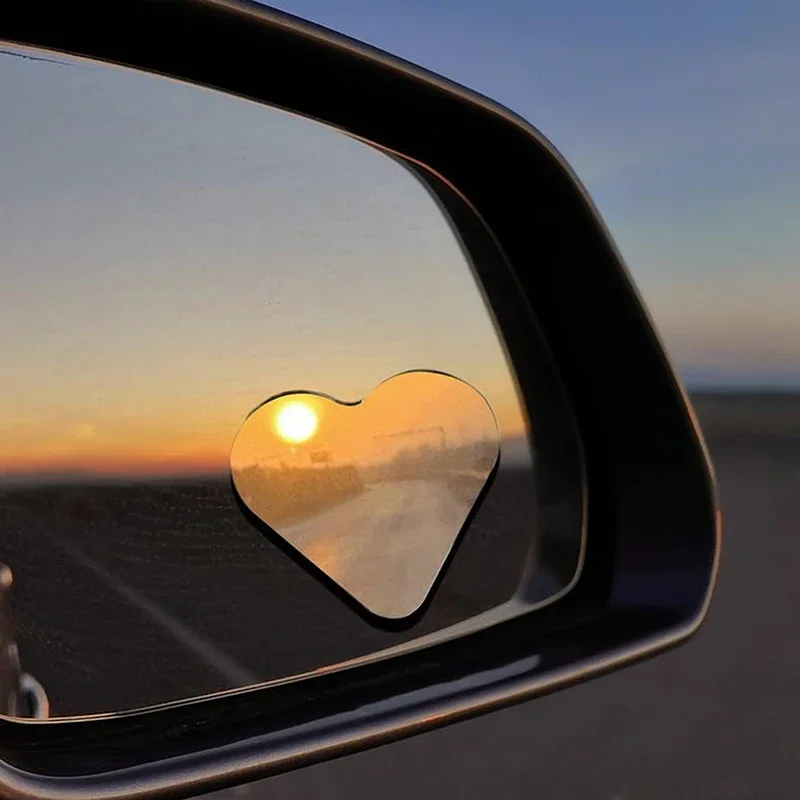 1 세트 귀여운 하트 모양 백미러 자동차 블라인드 스팟 사이드 뷰 미러 SUV 용 보조 자동차 액세서리