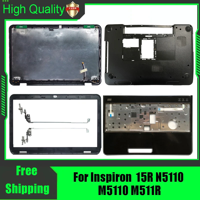 Para DELL Inspiron 15R N5110 M5110 M511R: Tampa Traseira, Capa Superior, Moldura Frontal, Palmrest, Carcaça Superior e Inferior, Dobradiças