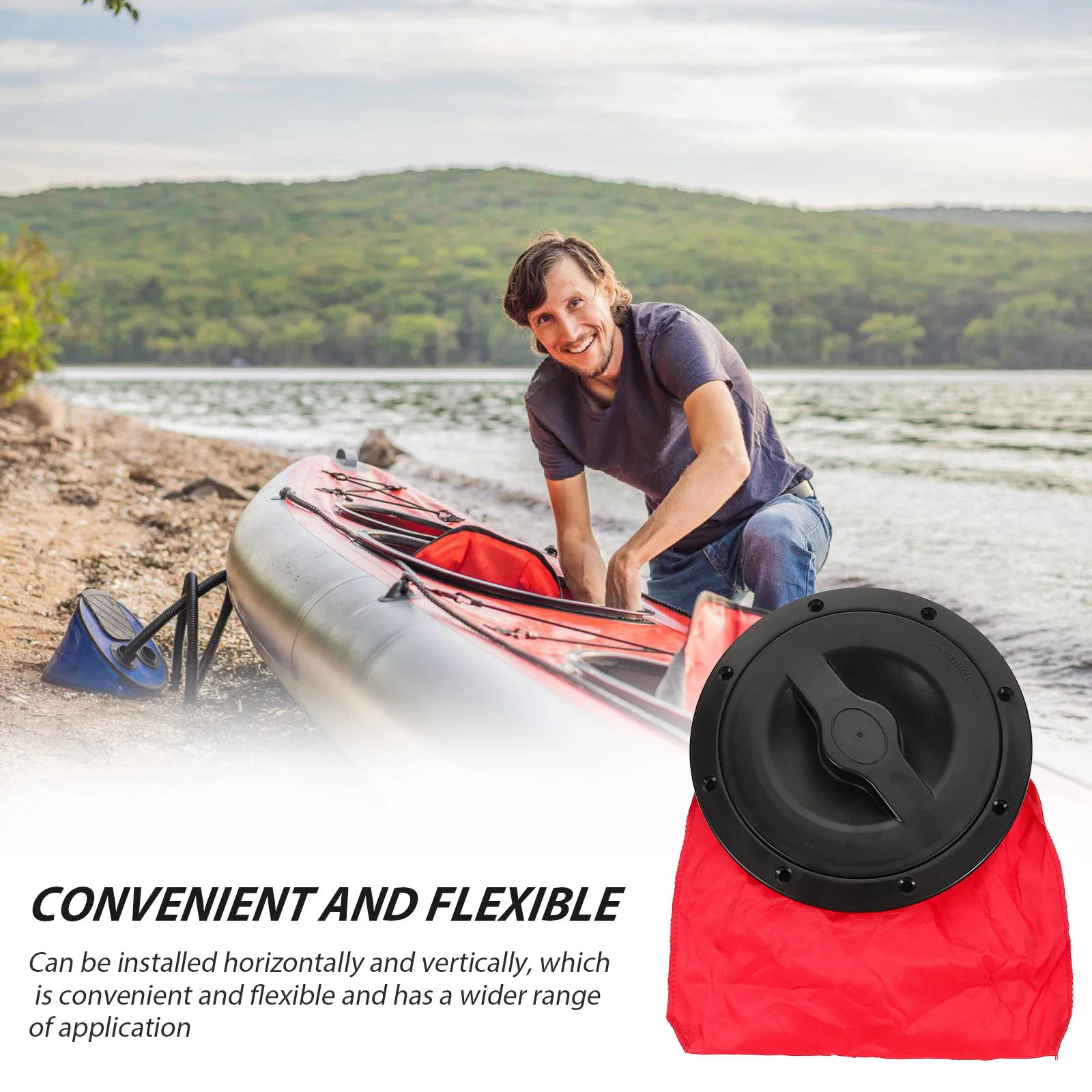 

Heavy Duty Kayak Hatch Cover Waterproof Abs Deck Plate Sealing For Boat Canoe Outdoor Red Storage Bag Easy Install Durable