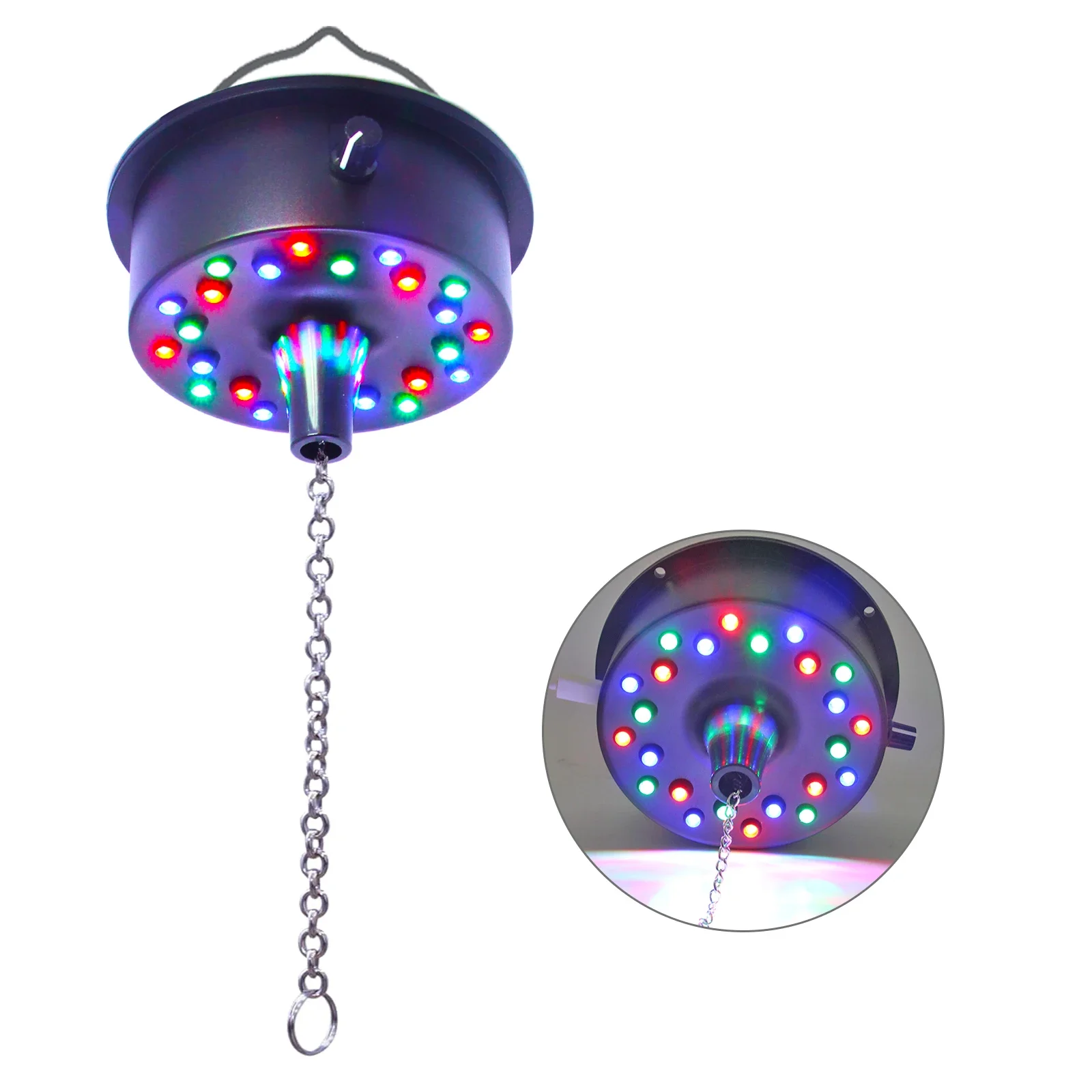 

5 RPM--9 RPM Adjustable Mirror Ball Rotating Motor with 24 RGB Led Light for 4 6 8 12 Disco Balls (Not Include) Dmx light Fiesta