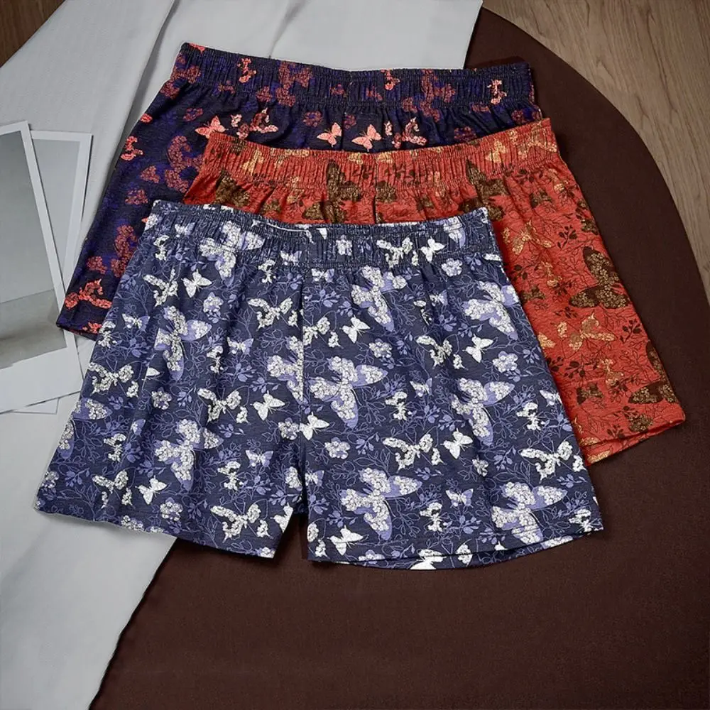 

Breathable Cotton Men's Flat Panties Butterfly Floral Boxer Shorts Male Seamless Large Size Underwear for Men Man