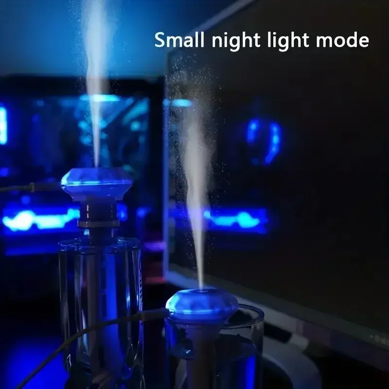 Mini Air Humidifier No Water Bottle Needed Adjustable Length Quiet and Convenient Recharge Humificador for Office Bedroom Car