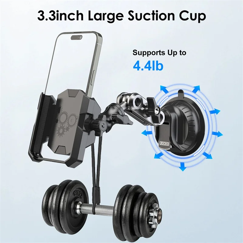 1pc Cell Phone Mount 360° Rotation Car Phone Mount Strong Suction Cell Phone Holder Adjustable For Dashboard Windshield Vent