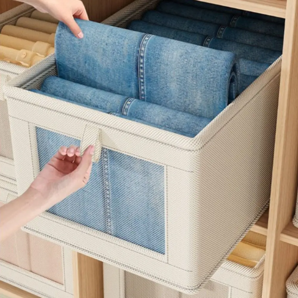 New Thicken Clothes Organizer Visual Dustproof Drawers Organizer Foldable with Lid Home Supplies