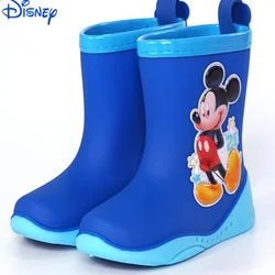 Kids Girls Waterproof Shoes Rain Boots Boys Cartoon Mickey Spiderman Frozen Spring Autumn Princess Children Student Water Shoes