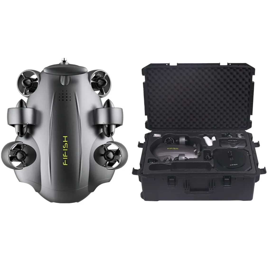 

FIFISH V6E M200 Underwater With Industrial Case AI Vision Lock Portable ROV 6 Hours Underwater Robot With 4K Camera