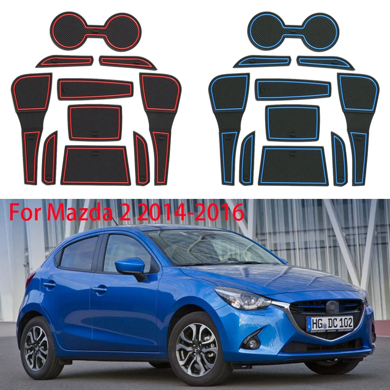 

Car Door Groove Mat For Mazda 2 2014-2016 Door Slot Pads Modified Dust Pad Storage Pad Car Interior Accessorie