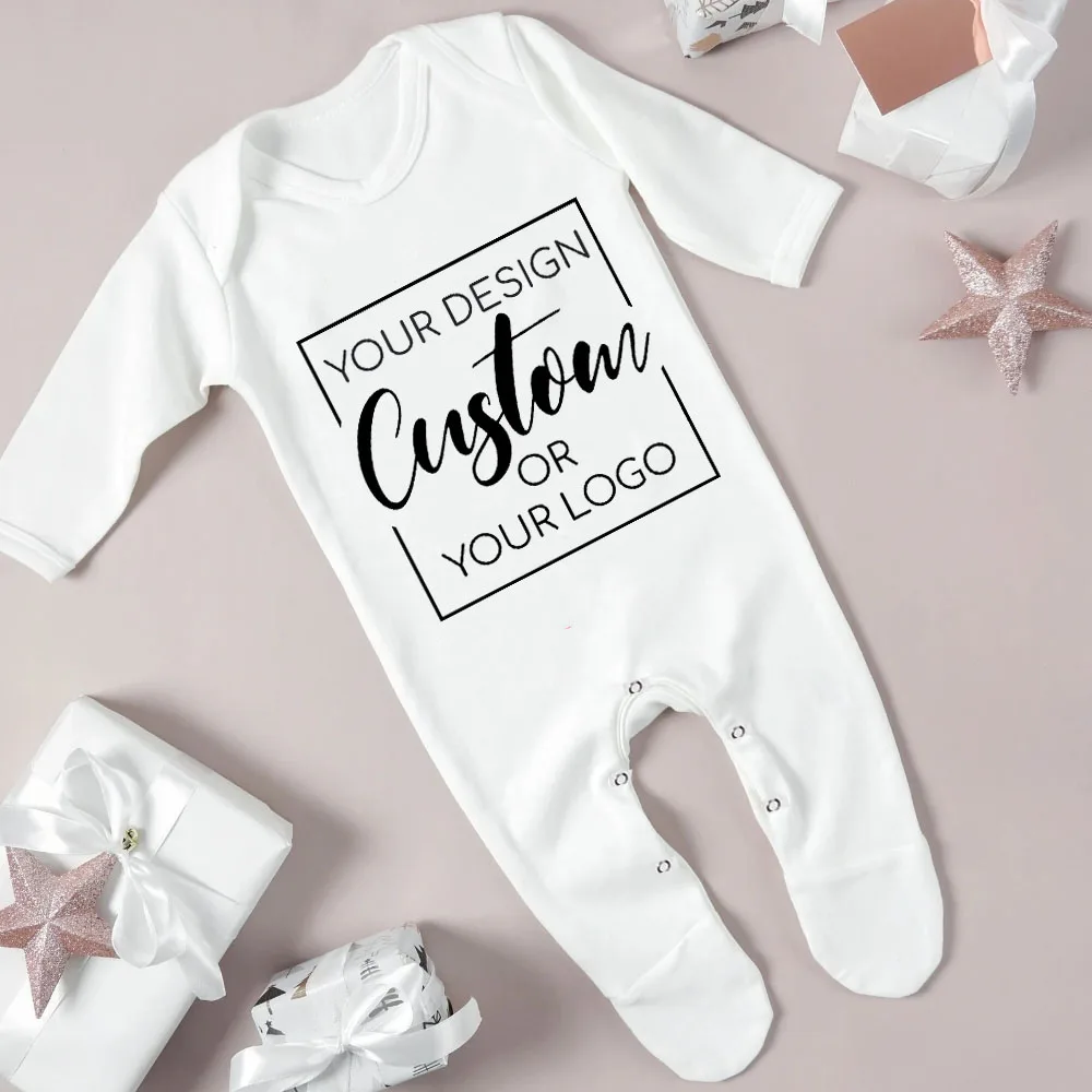 

Custom Baby Babygrow Sleepsuit Your Design or Logo Printed Directly Onto A Bodysuit Baby Coming Home Outfit Newbron Shower Gift