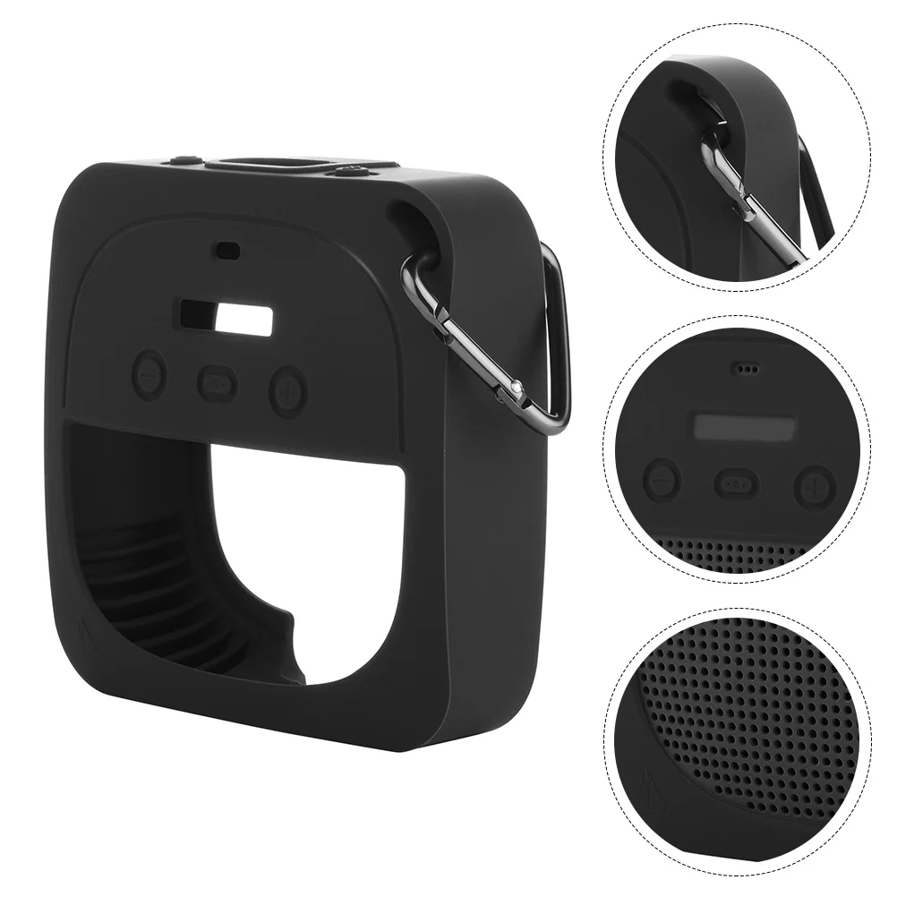 

1pc Speaker Protective Case Silicone Durable Scratch Impact Resistant Splash Proof Built-in Rubber Band for Digital for Portable