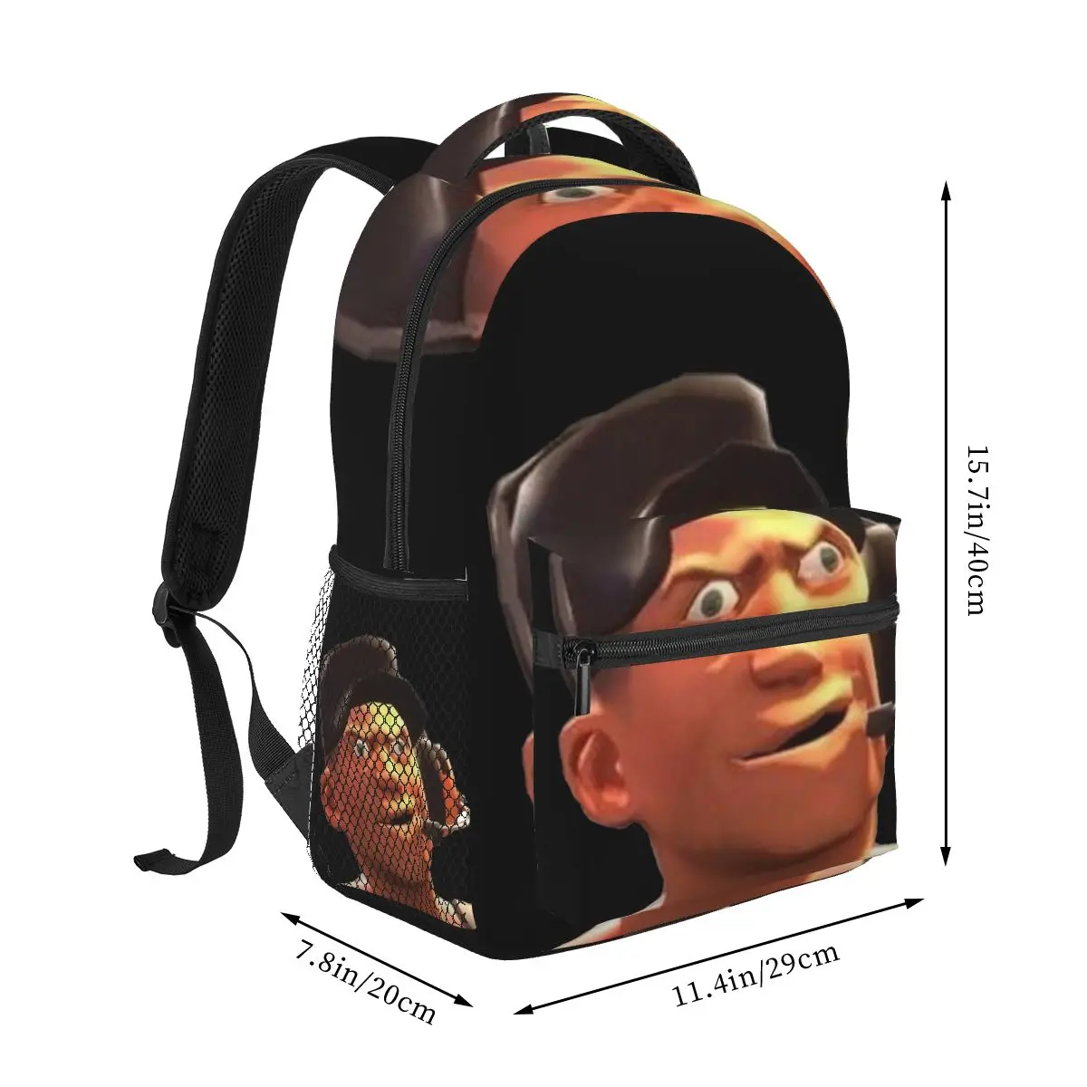 Team Fortress 2 TF2 Scout Gmod Face Funny Meme Backpacks Boys Girls Bookbag Children School Bags Travel Rucksack Shoulder Bag