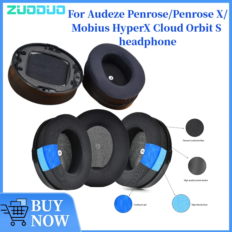 

ZUODUO Replacement Earpads for HyperX Cloud Orbit S Headphones Mesh / Ice gel / Leather Ear Cushion Pads