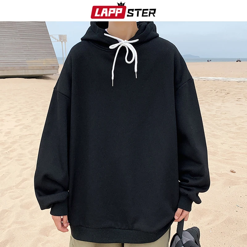 

LAPPSTER Graphic Korean Fashions Hooded Sweatshirts 2023 Autumn Men Japanese Style Harajuku Hoodies Oversized Vintage Hoodie