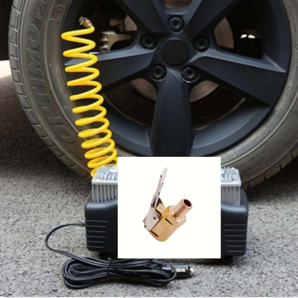 ‌1pc Quick-Fill Tire Inflator - Metal Nozzle w/ Pressure Release for Car Tires ﻿