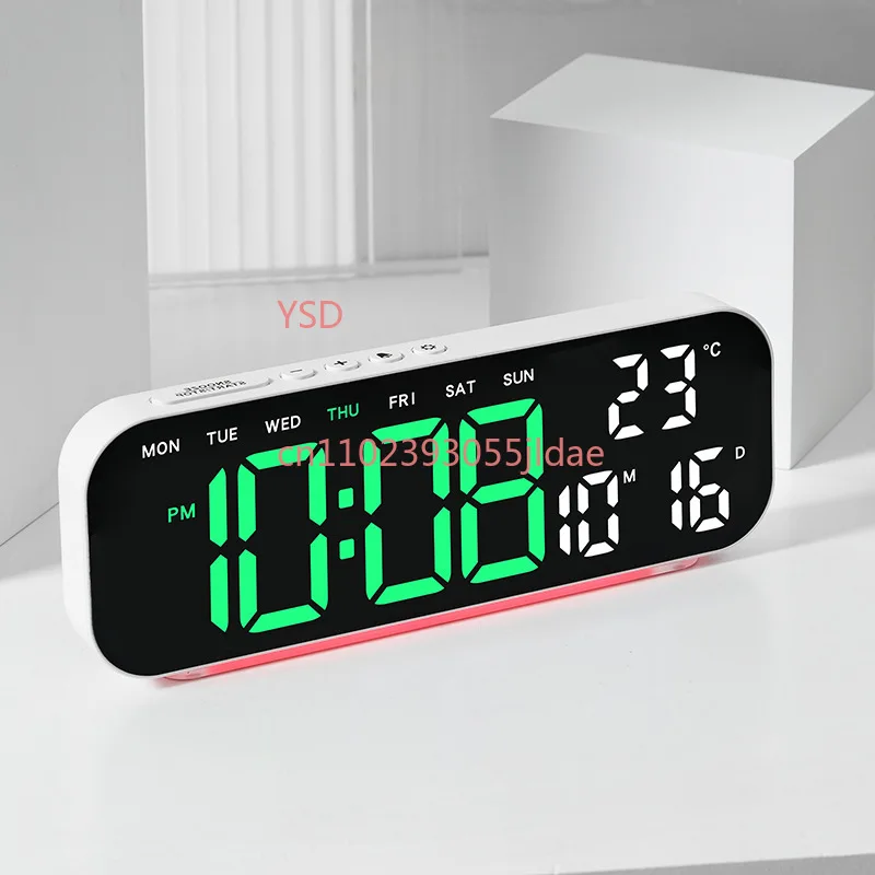 Digital Clock LCD Display Temperature Humidity Detector Desktop & Wall Use