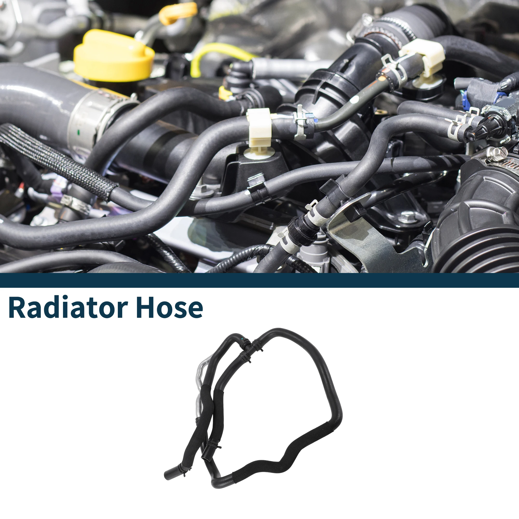 UXCELL ラジエーターホース ヒーターホース No.LR013693 ランドローバー用 ラバーアイアン 冷却液パイプ ブラック シルバートーン