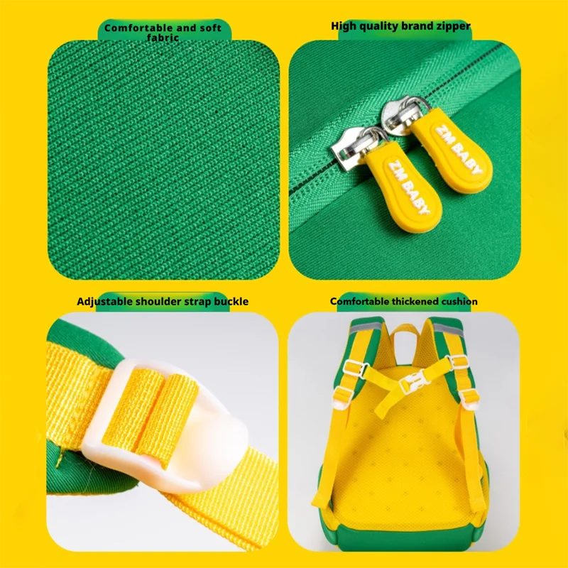 حقيبة ظهر جديدة على شكل ديناصور لأطفال رياض الأطفال - حقيبة كتب صغيرة كرتونية لطيفة مع أشرطة كتف بمقبض علوي خفيفة الوزن ومقاومة للماء #3