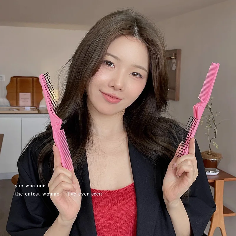 Colorful Portable Pocket Comb Folding Oil Hair Comb Anti-static Hairbrush Women Men Professional Hair Styling Hairdressing Tools
