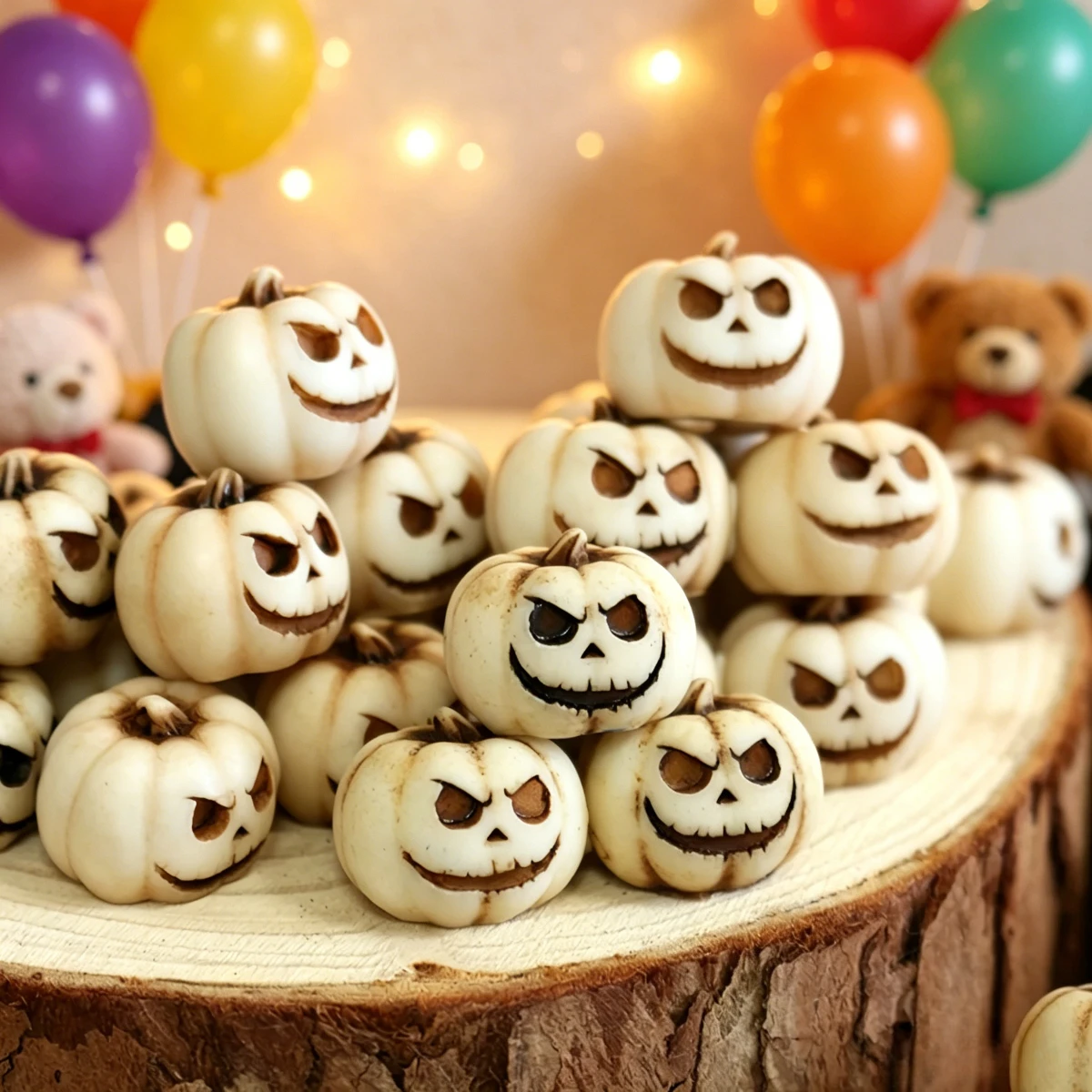 20pcs White Miniature Pumpkins Resin Simulation Pumpkin Statue Home Yard Bonsai Accessories Garden Sculpture Party Decorations